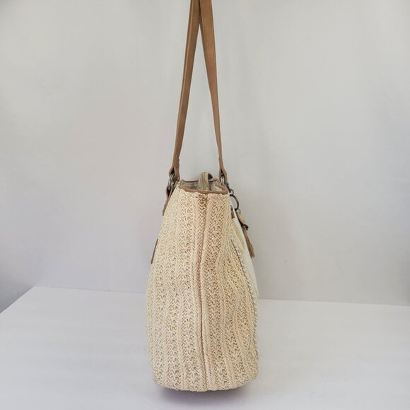 Sakroots Meadow Straw Bohemian Tote Cream - Picture 5 of 16